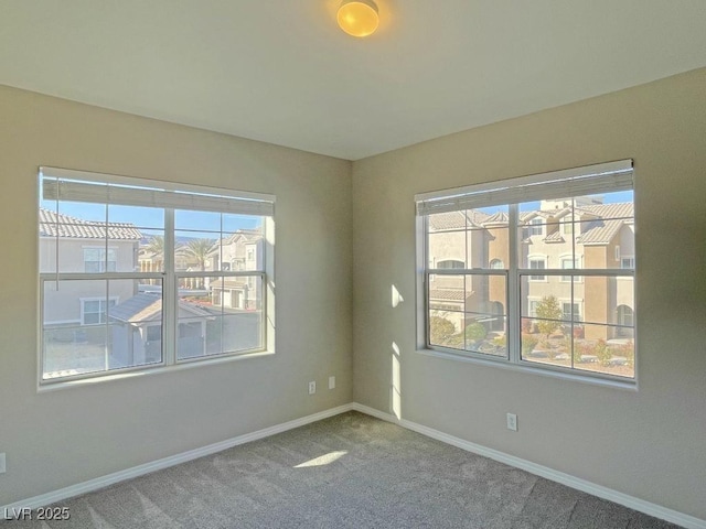 spare room with a healthy amount of sunlight and carpet