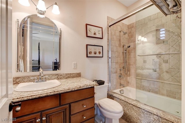 4450 Palisades Canyon Cir, Las Vegas, NV 89129 - bathroom with tiled shower / bath combo, toilet, and vanity