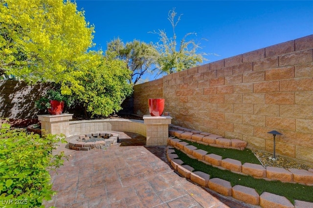 view of patio featuring a fenced backyard