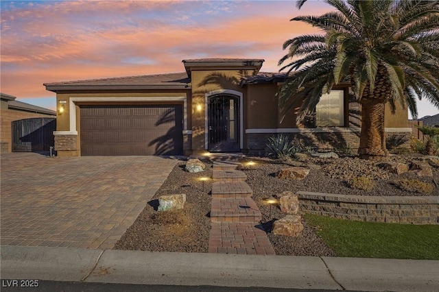 view of front of home featuring a garage