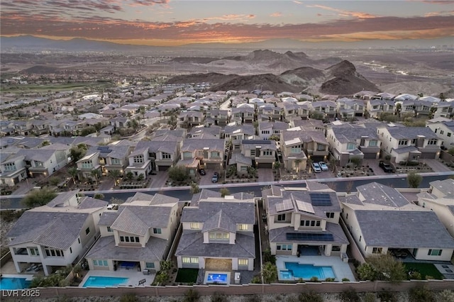 aerial view with a residential view