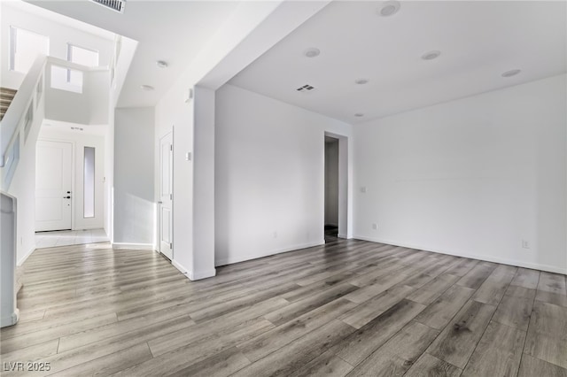 empty room featuring light hardwood / wood-style flooring