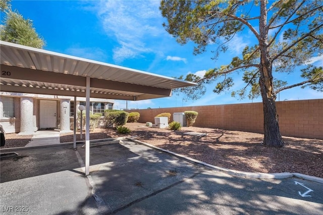 view of patio with a carport