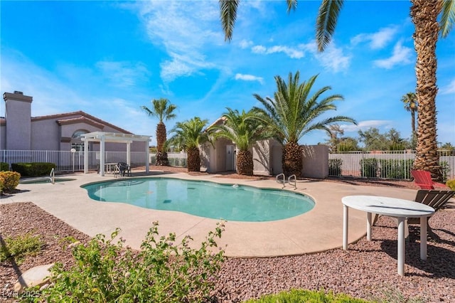 view of pool featuring a patio