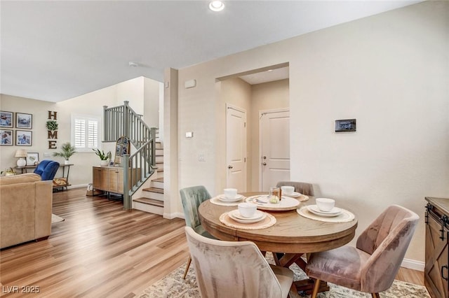 dining room featuring light wood-type flooring