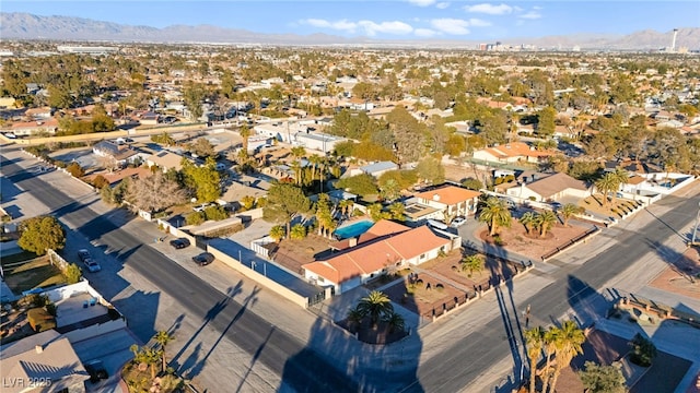 drone / aerial view with a mountain view