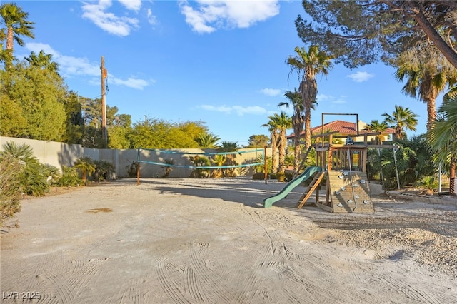 view of play area featuring volleyball court