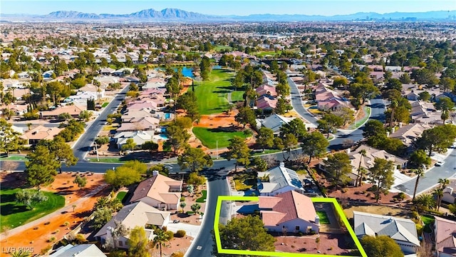 aerial view with a mountain view