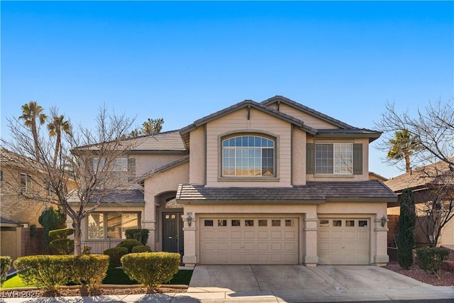 view of property featuring a garage