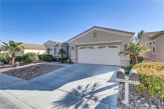 single story home with a garage