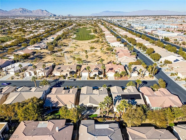 aerial view with a mountain view