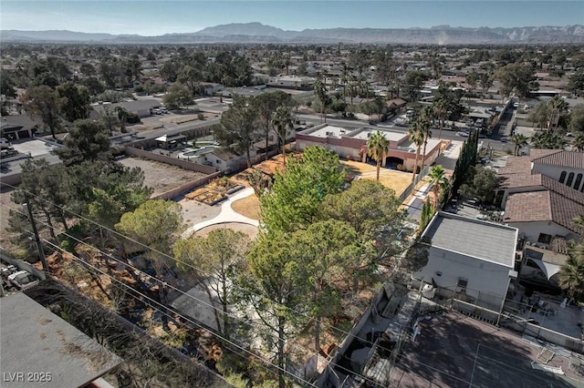 aerial view with a mountain view