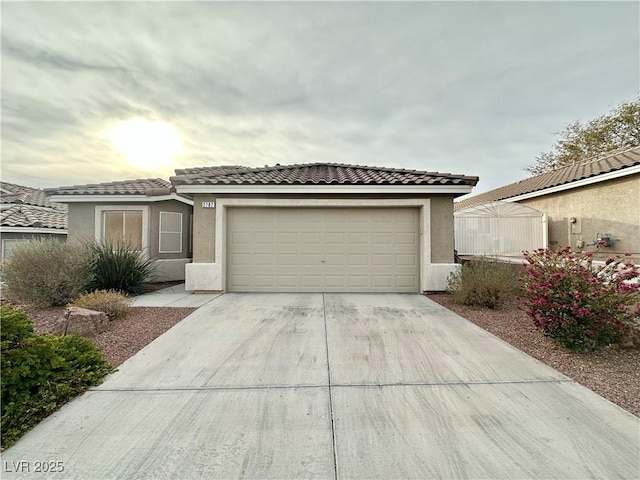 view of front of property featuring a garage