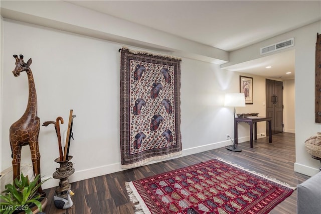 interior space featuring dark hardwood / wood-style flooring