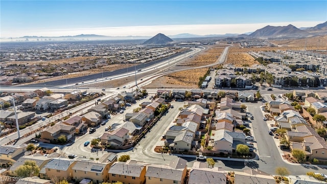 bird's eye view with a mountain view