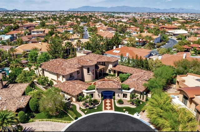 aerial view featuring a mountain view