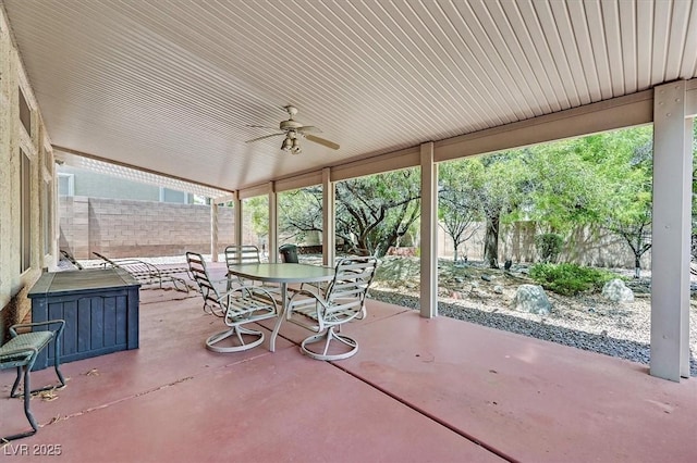 view of patio with ceiling fan