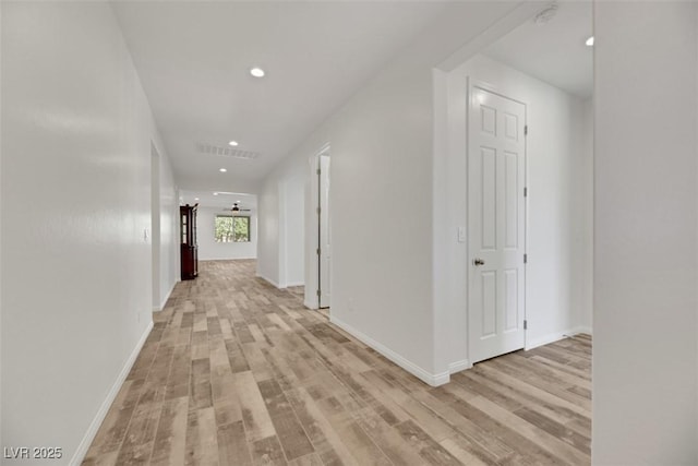 hall featuring light hardwood / wood-style floors