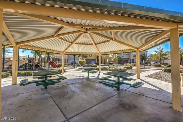 view of property's community with a playground