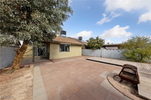 view of patio / terrace featuring central AC unit