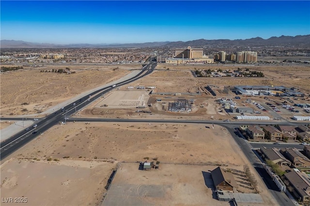 drone / aerial view with a mountain view