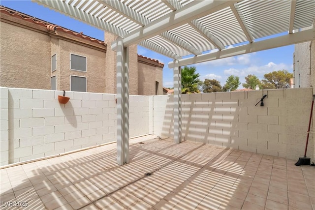 view of patio / terrace featuring a pergola