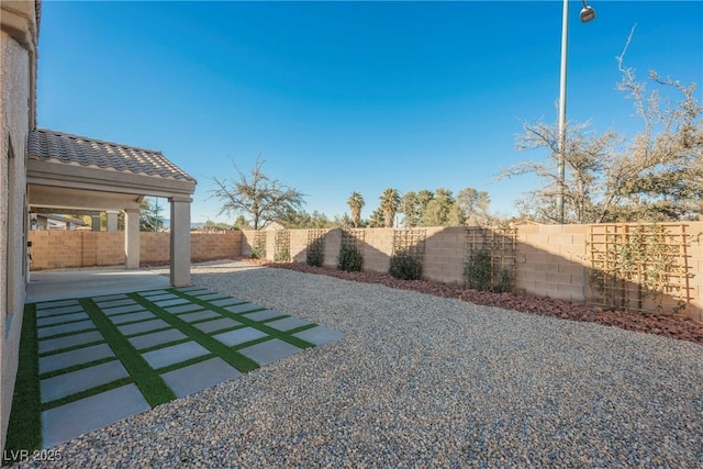 view of yard featuring a patio