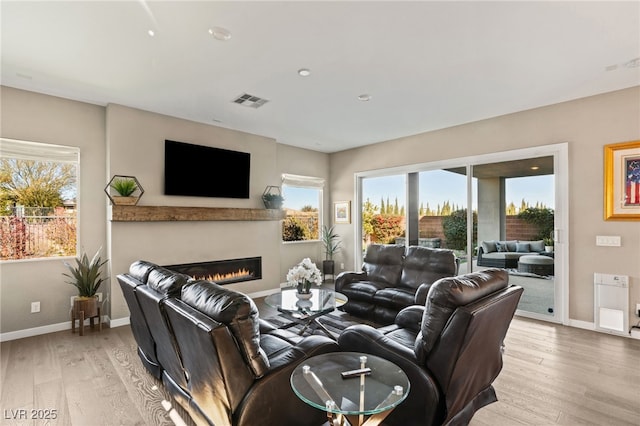 living room featuring hardwood / wood-style flooring