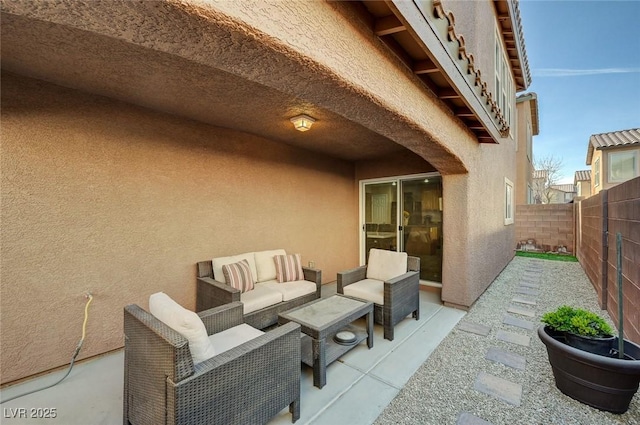 view of patio with an outdoor living space