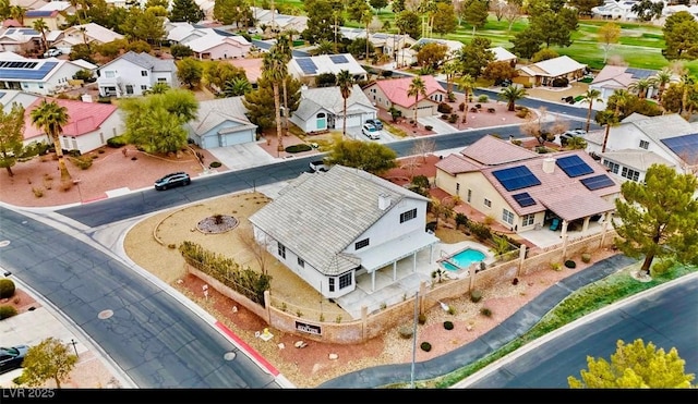 bird's eye view with a residential view