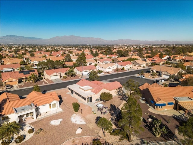 drone / aerial view with a mountain view