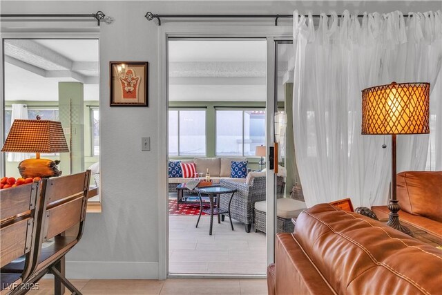 entryway featuring light tile patterned floors