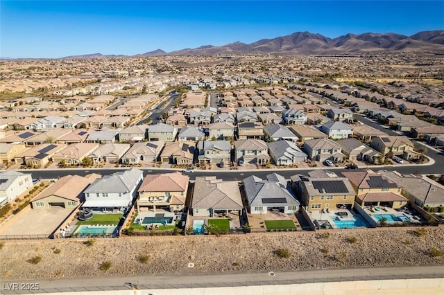 aerial view featuring a mountain view