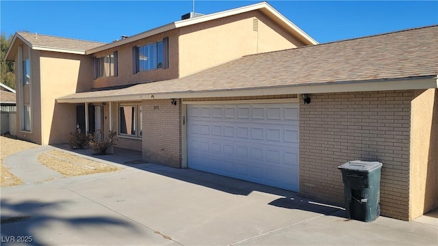 exterior space featuring a garage