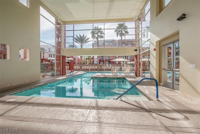 view of swimming pool featuring a patio