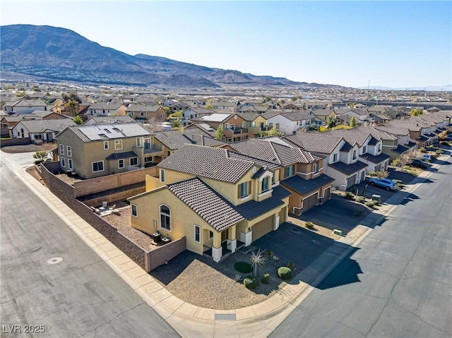 aerial view featuring a mountain view