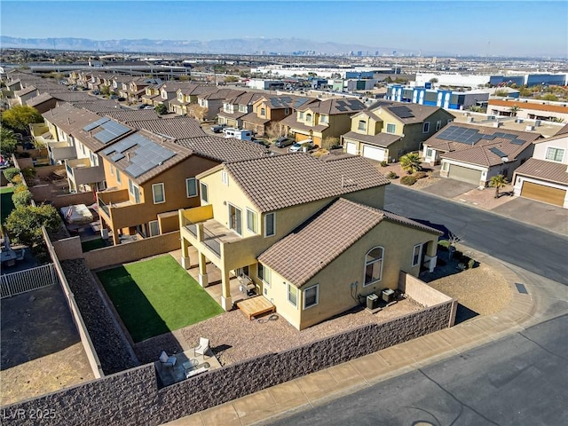 bird's eye view with a mountain view