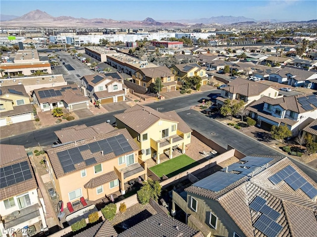 bird's eye view with a mountain view