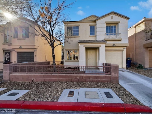 view of front of home with a garage