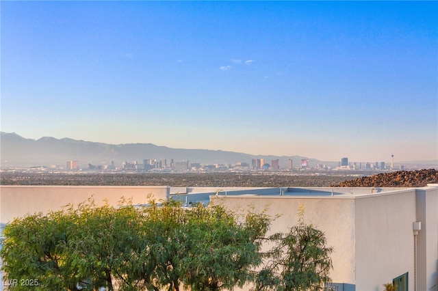 view of water feature with a mountain view