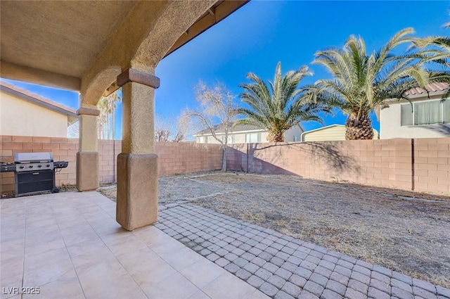 view of patio / terrace featuring a grill