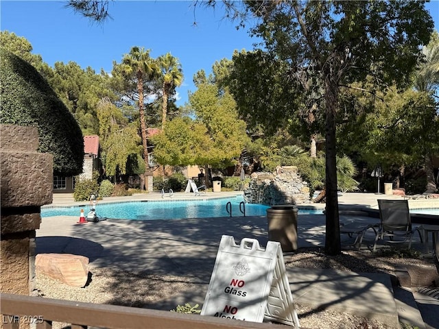 view of pool with a patio