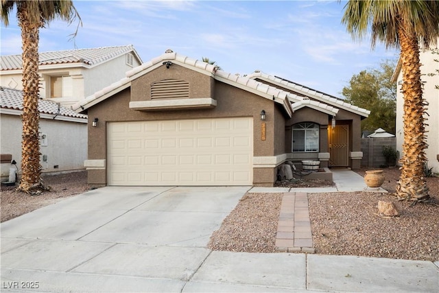 view of front facade with a garage