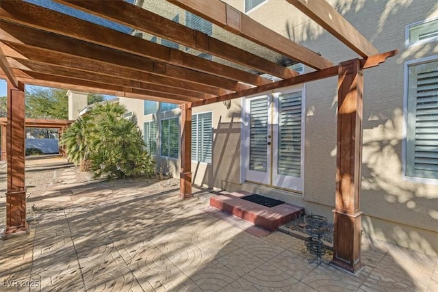 view of patio / terrace featuring a pergola