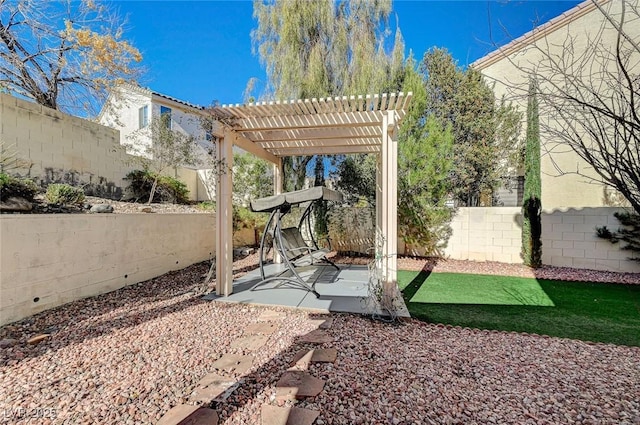 view of patio with a pergola