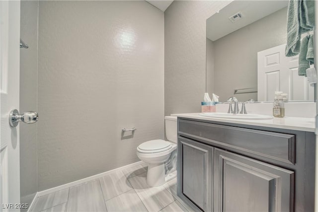 bathroom with toilet and vanity