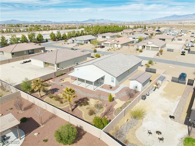 bird's eye view with a mountain view