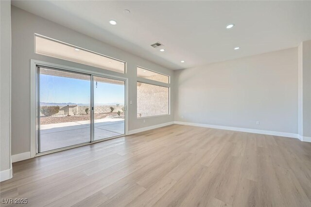 empty room featuring light hardwood / wood-style flooring