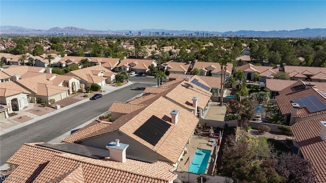 aerial view featuring a mountain view