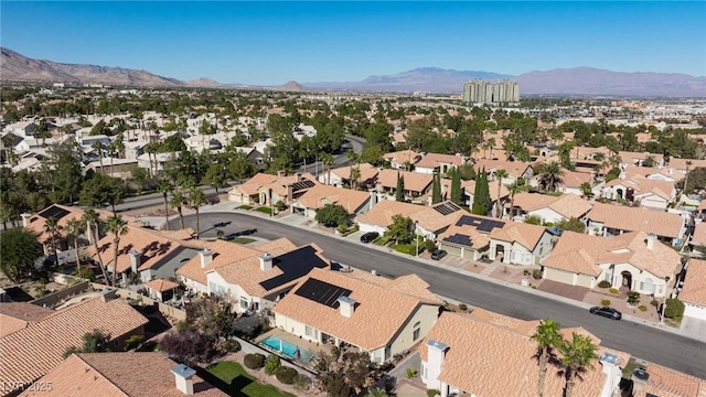 aerial view with a mountain view